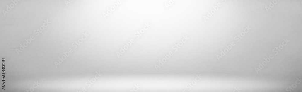 Aufkleber white gray studio room gradients light background .simple empty spaces wide wall banner for contempo