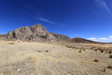 Peruvian landscape on the Andes plateau