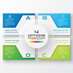 Business infographics template 4 steps rectangle,Vector illustration.