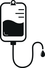 Blood bag icon. infuse icon. intravenous icon vector