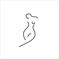 vector woman line logo design