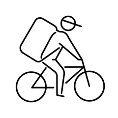 Icon of a Bicycle courier delivering goods or food to a customer
