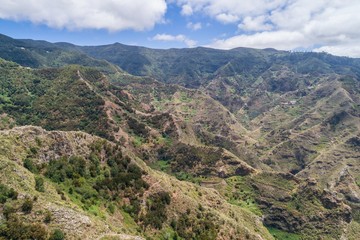 Anaga Las Carboneras steep cliffsTenerife Canary Islands Canaries Spain aerial drone view