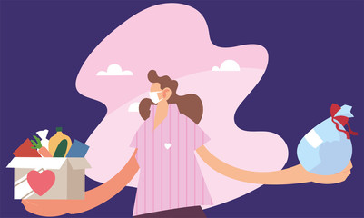 delivery girl wearing face mask