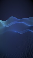 Abstract landscape on a blue background. Cyberspace grid. hi tech network. 3d technology illustration. Depth of field. 3D illustration