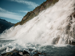 Detail of Nugget Falls (also known as Nugget Creek Falls and Mendenhall Glacier Falls