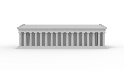 Obraz premium 3D rendering of the Akropolis temple building column architecture