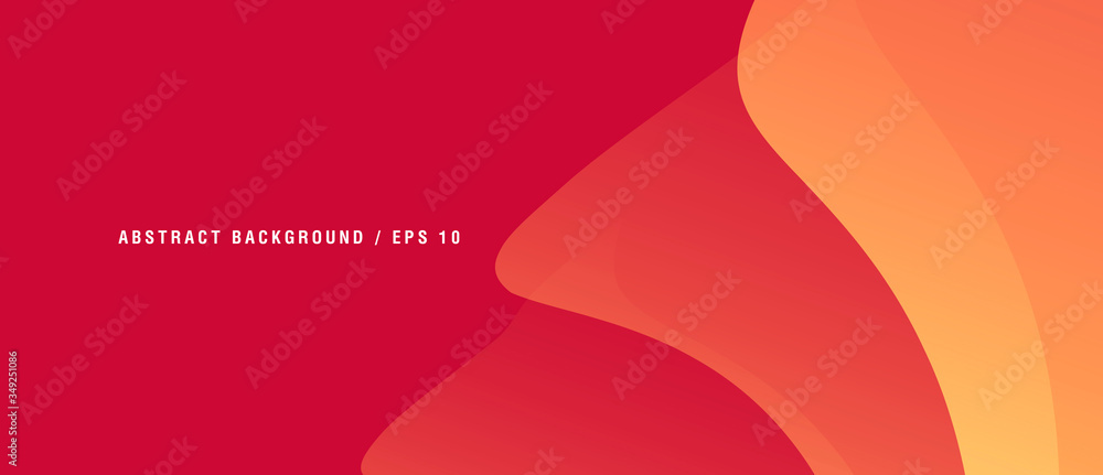 Aufkleber abstract red background with gradient flat overlay layers, wavy element with place for copy, bright 