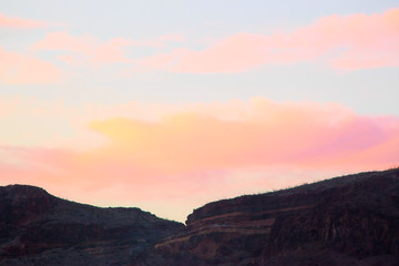 Obraz premium Beautiful Colored sky from Big Bend National Park