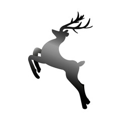 logo and background of a deer in a jump