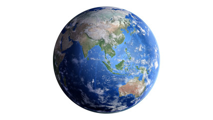 The Earth Space Planet 3D illustration white background. elements from NASA