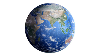 The Earth Space Planet 3D illustration white background. elements from NASA