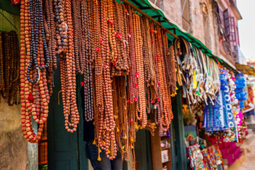 Rudraksha Mala prayer beads Shop in the Market