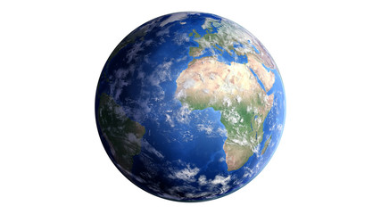 The Earth Space Planet 3D illustration white background. elements from NASA