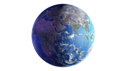 The Earth Space Planet 3D illustration white background. elements from NASA