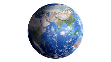 The Earth Space Planet 3D illustration white background. elements from NASA