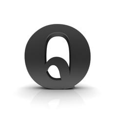 Q letter 3d black sign alphabet text capital letter