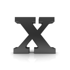 Fototapeta premium W letter 3d black sign alphabet text capital letter