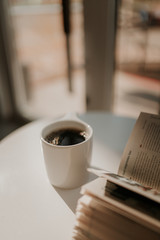 cup of coffee on the table