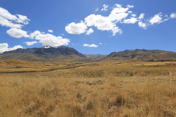 Peruvian landscape on the Andes plateau