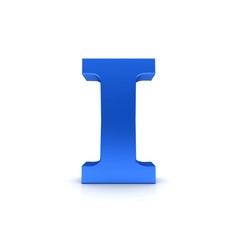 I letter sign blue 3d