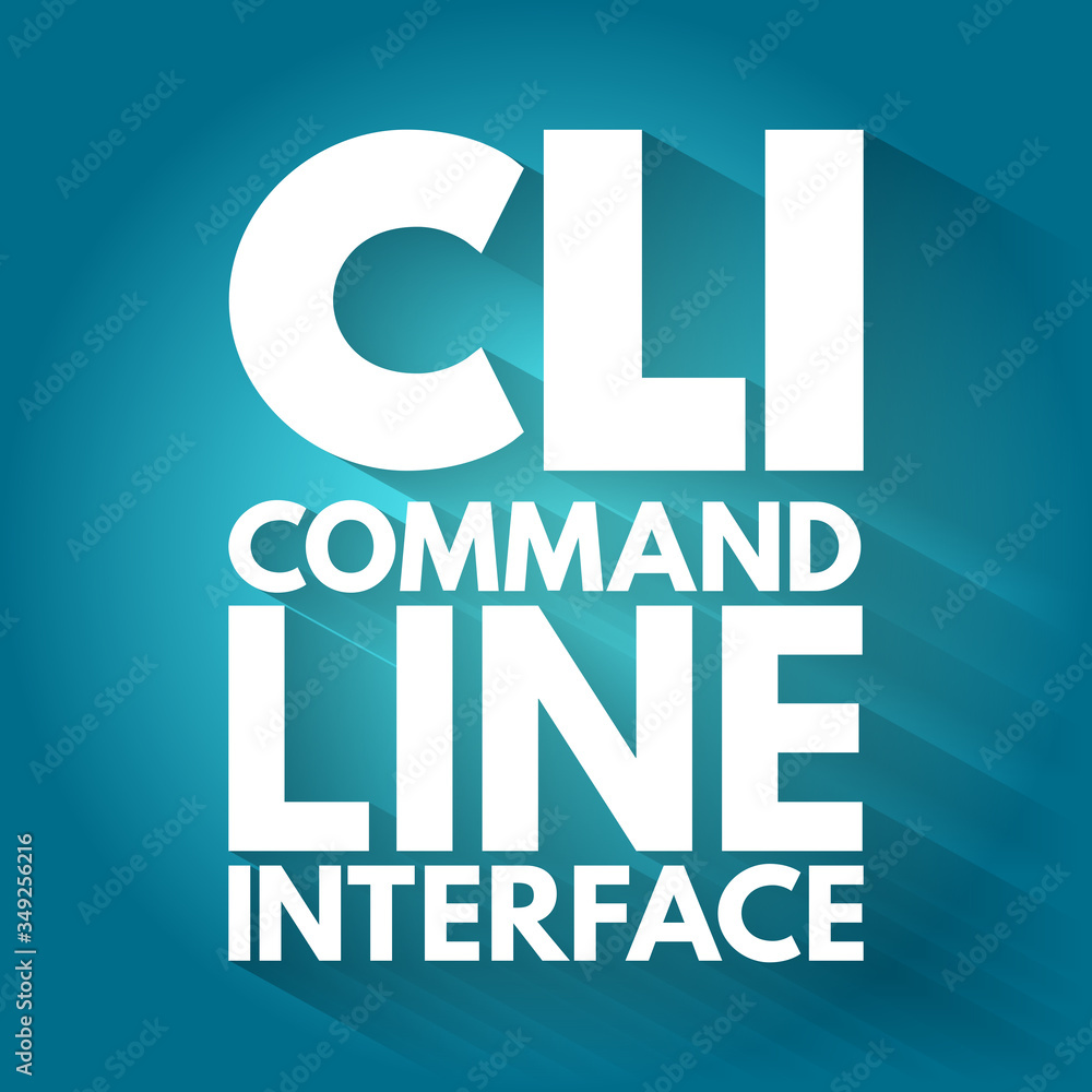 Poster cli - command line interface acronym, technology concept background