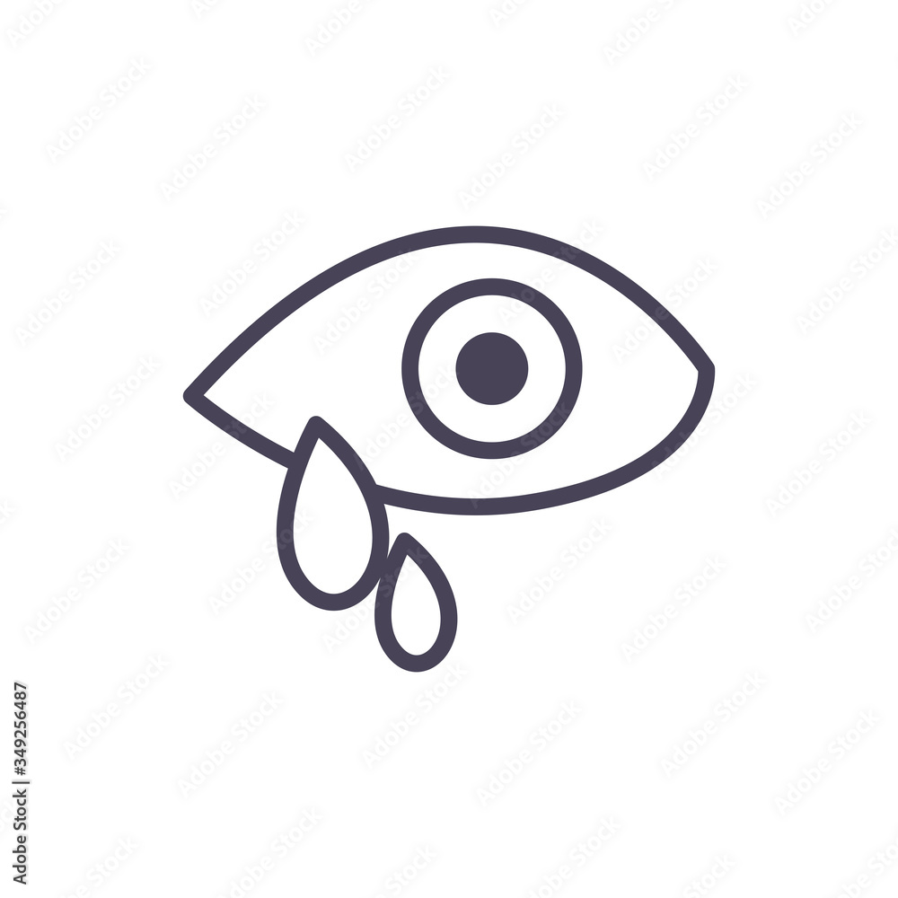 Poster eye with drops line style icon vector design