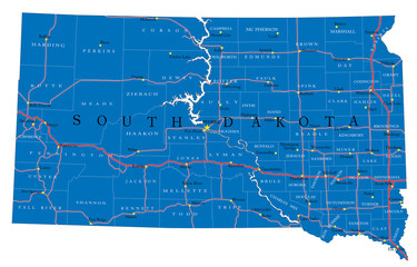 South Dakota state political map