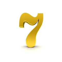 7 seven 3d number gold sign