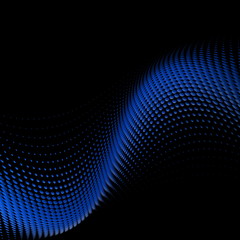 Obraz premium Abstract dark blue wave with half tone 