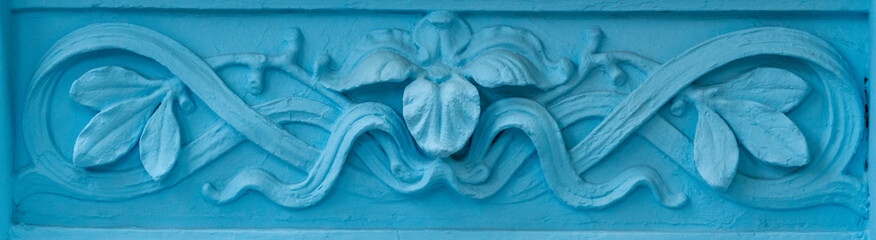 Elements of architectural decorations of old building, stucco molding and patterns