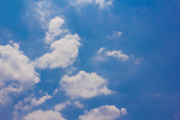Blue sky background with clouds.