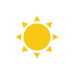 Sun symbol happy orange isolated icon. Web vector