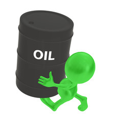 Mascot oil barrel 3d rendering