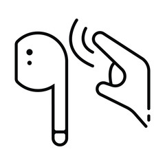 In-Ear Headphones line icon, outline vector