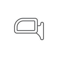 Naklejka premium Car rear view mirror vector icon symbol isolated on white background