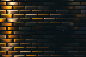 golden and dark brick wall texture