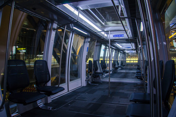 subway train in Doha airport