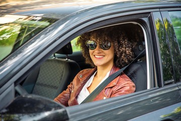 Naklejka premium woman in car