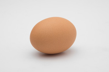 Eggs in paper tray isolated on white