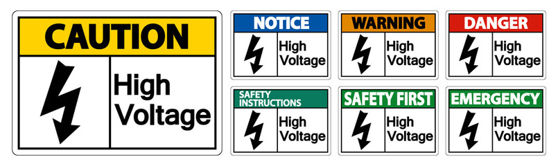 High voltage Sign Isolate On White Background,Vector Illustration EPS.10