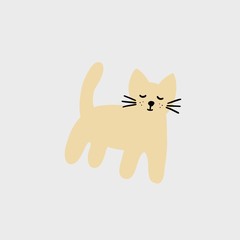 cat with a hand drawn
