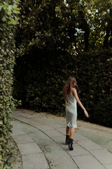 young woman walking in the park