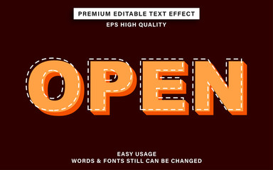 editable text effect - open