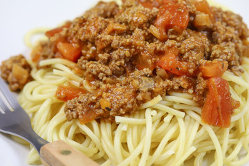 assiette de spaghetti à la bolognaise