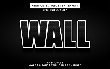 editable text effect - wall
