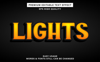 editable text effect - lights