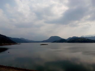 sunset over the lake