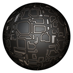 metal steel 3d globe sphere isolated