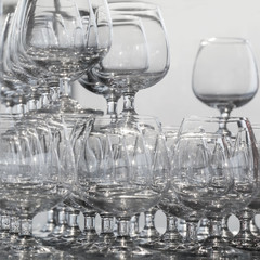 Empty transparency wine glass isolated